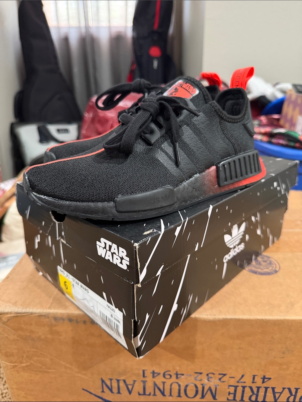 adidas Black Sneakers with Red Accents
